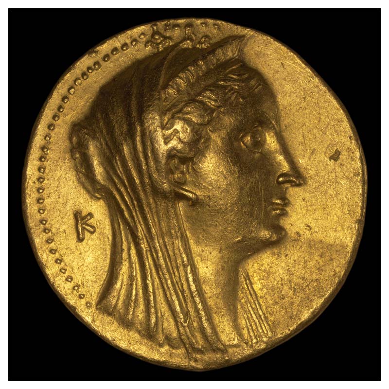 Arsinoe II octadrachm obverse